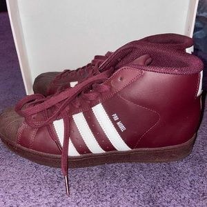 Adidas 3 stripe high top sneakers